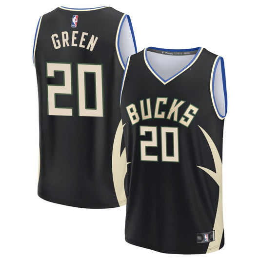 A.J. Green  Milwaukee Bucks Fanatics Branded Youth Fast Break Jersey - Black - Statement Edition